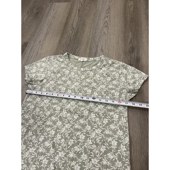 Rag & Bone T Shirt Women's Size Large Julie Floral Print Short Sleeve Tee Jade - Picture 5 of 7